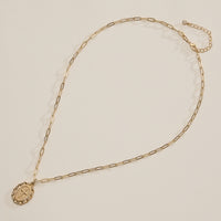 Gold Cross Pendant on Paperclip Chain Necklace -  18K Gold Dipped