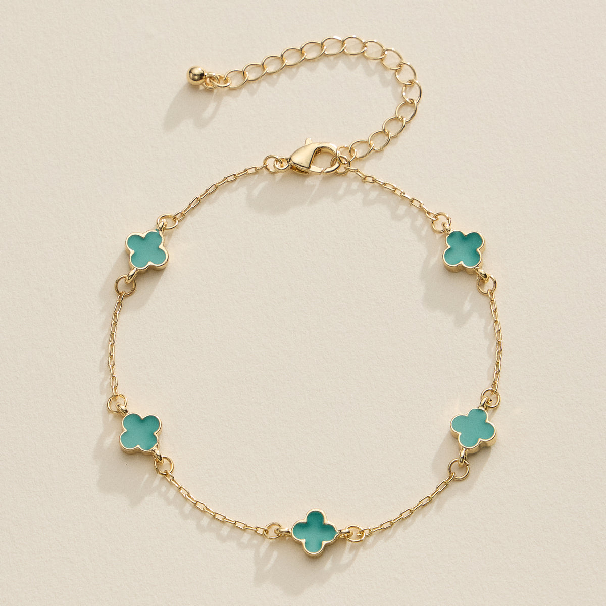 Gold Plated Mini-Floral Chain Bracelet with adjustable clasp