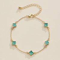 Gold Plated Mini-Floral Chain Bracelet with adjustable clasp
