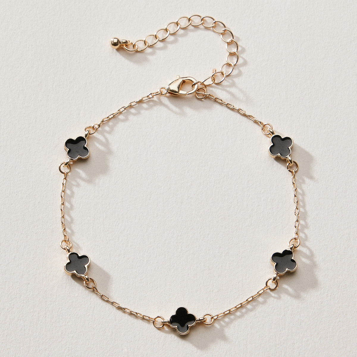 Gold Plated Mini-Floral Chain Bracelet with adjustable clasp