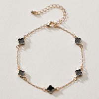 Gold Plated Mini-Floral Chain Bracelet with adjustable clasp