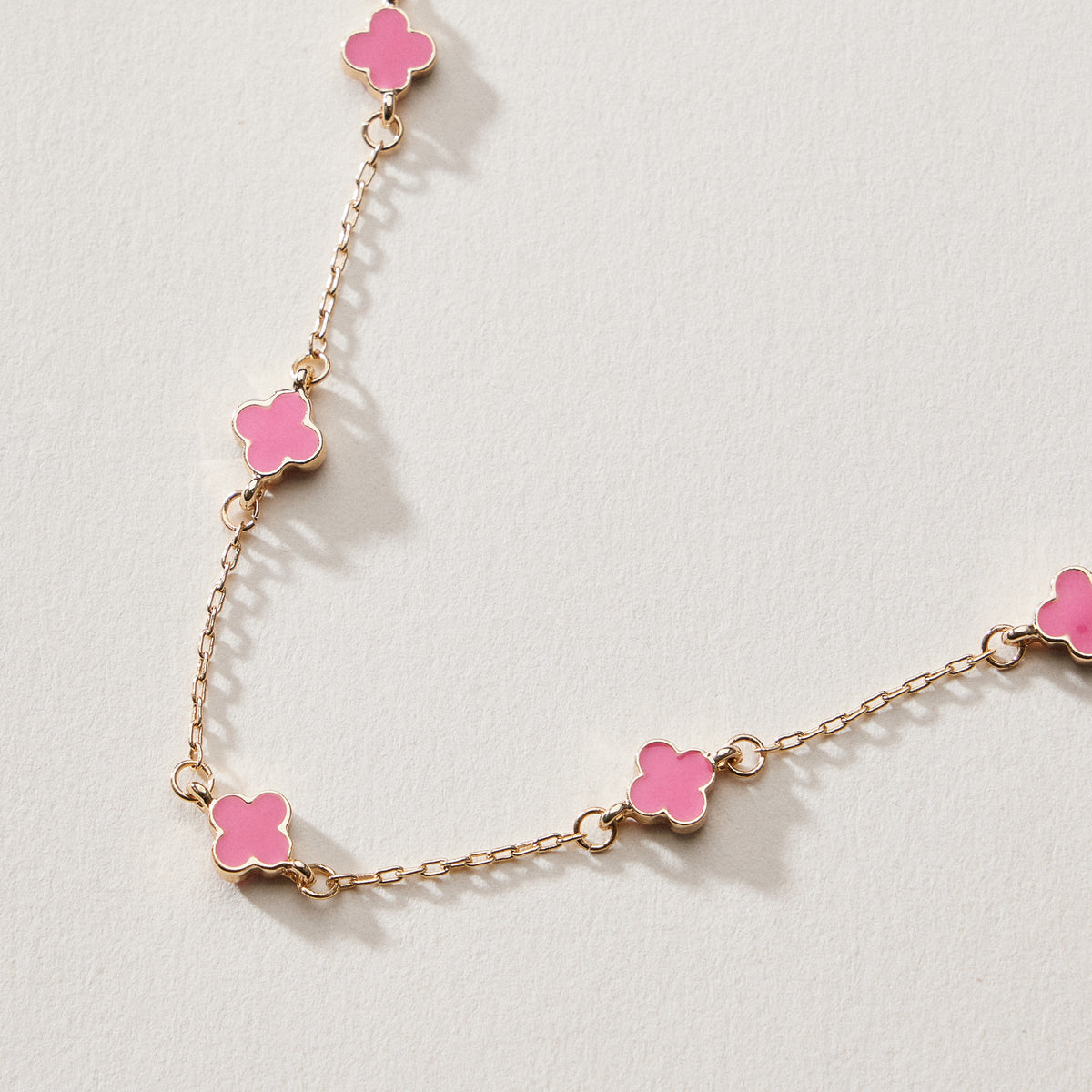 Gold Plated Mini-Floral Chain Bracelet with adjustable clasp