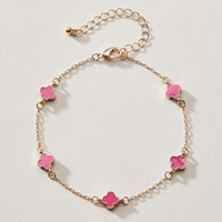 Gold Plated Mini-Floral Chain Bracelet with adjustable clasp