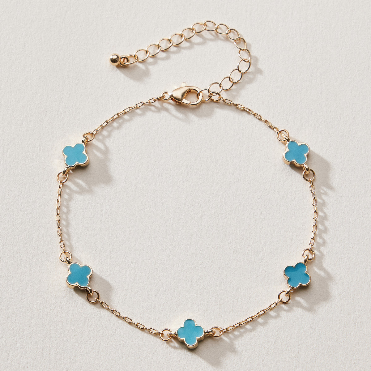 Gold Plated Mini-Floral Chain Bracelet with adjustable clasp