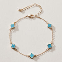 Gold Plated Mini-Floral Chain Bracelet with adjustable clasp