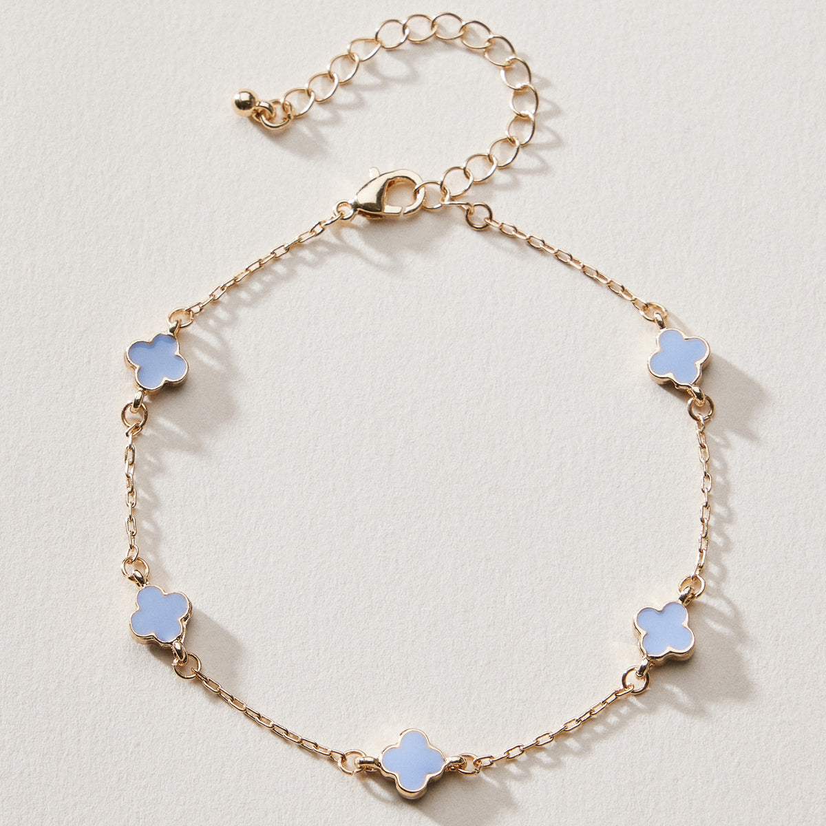 Gold Plated Mini-Floral Chain Bracelet with adjustable clasp