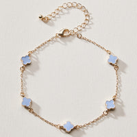 Gold Plated Mini-Floral Chain Bracelet with adjustable clasp