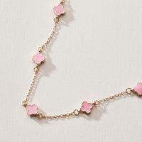 Gold Plated Mini-Floral Chain Bracelet with adjustable clasp