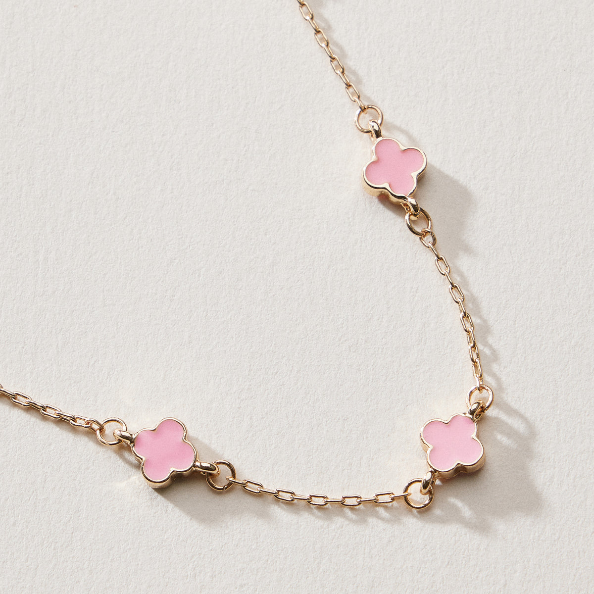Gold Plated Mini-Floral Chain Bracelet with adjustable clasp