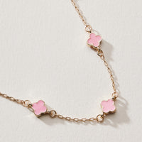 Gold Plated Mini-Floral Chain Bracelet with adjustable clasp
