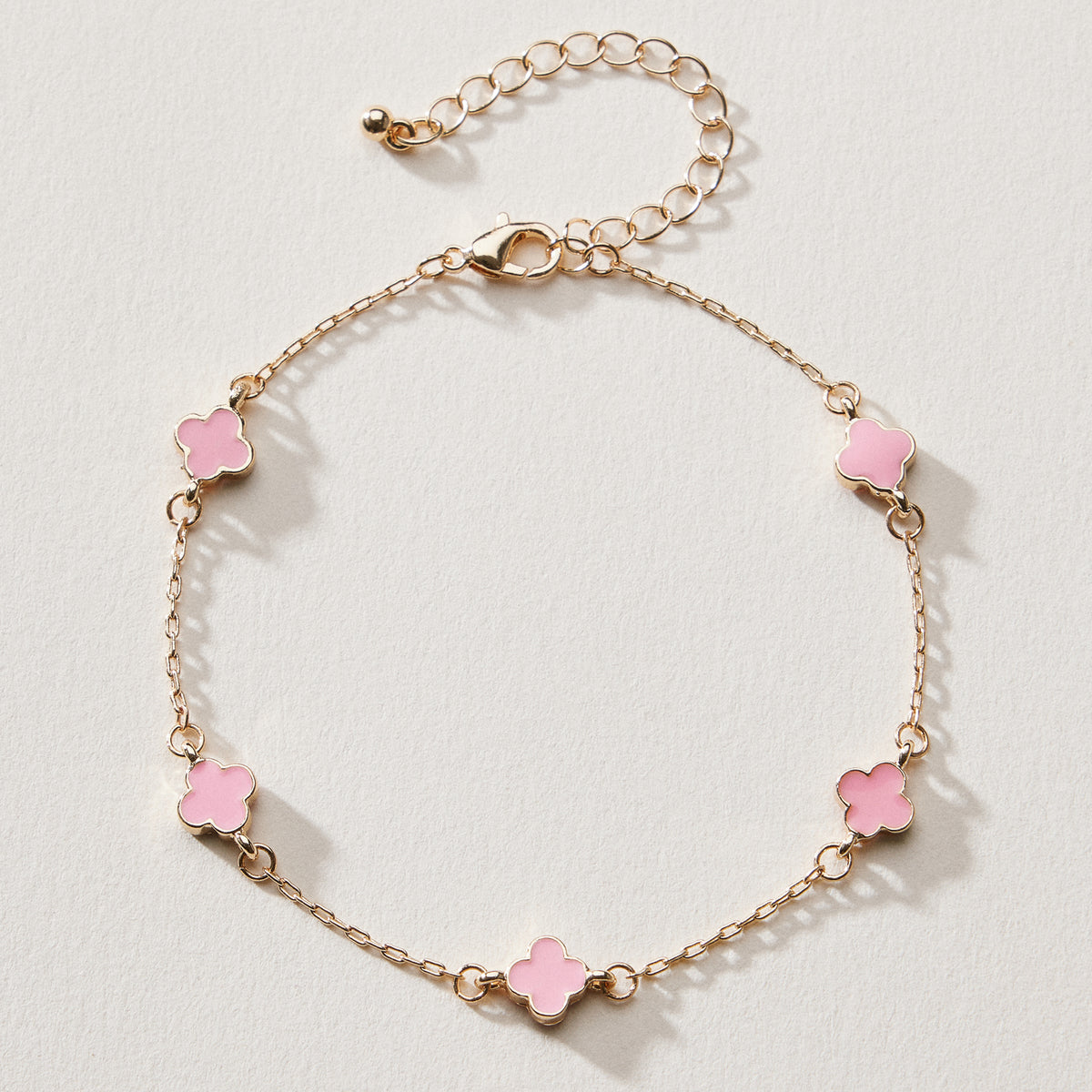 Gold Plated Mini-Floral Chain Bracelet with adjustable clasp