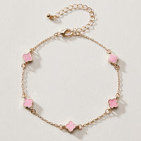 Gold Plated Mini-Floral Chain Bracelet with adjustable clasp