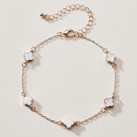 Gold Plated Mini-Floral Chain Bracelet with adjustable clasp
