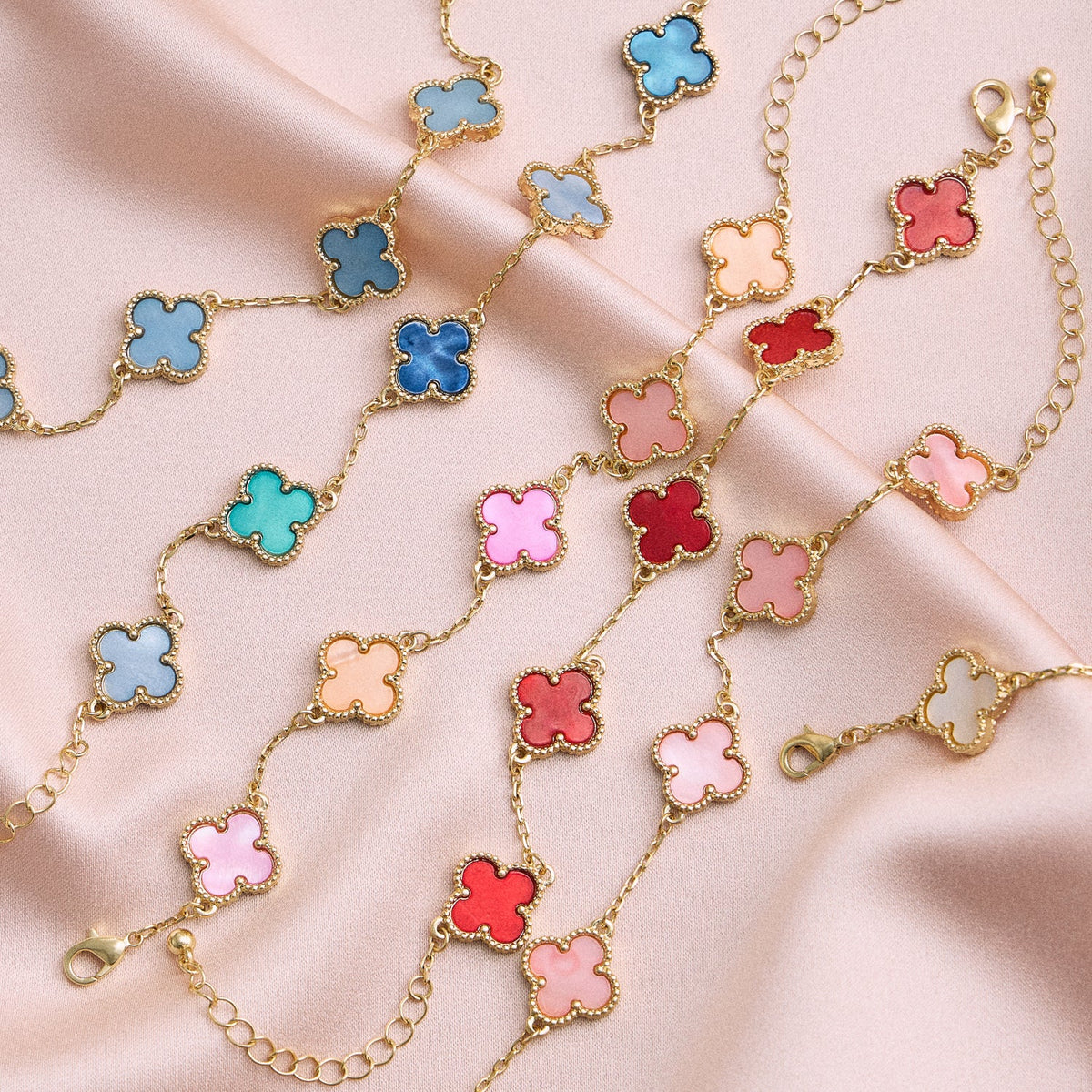Colorful Enamel Charm Bracelet with Gold Detailing