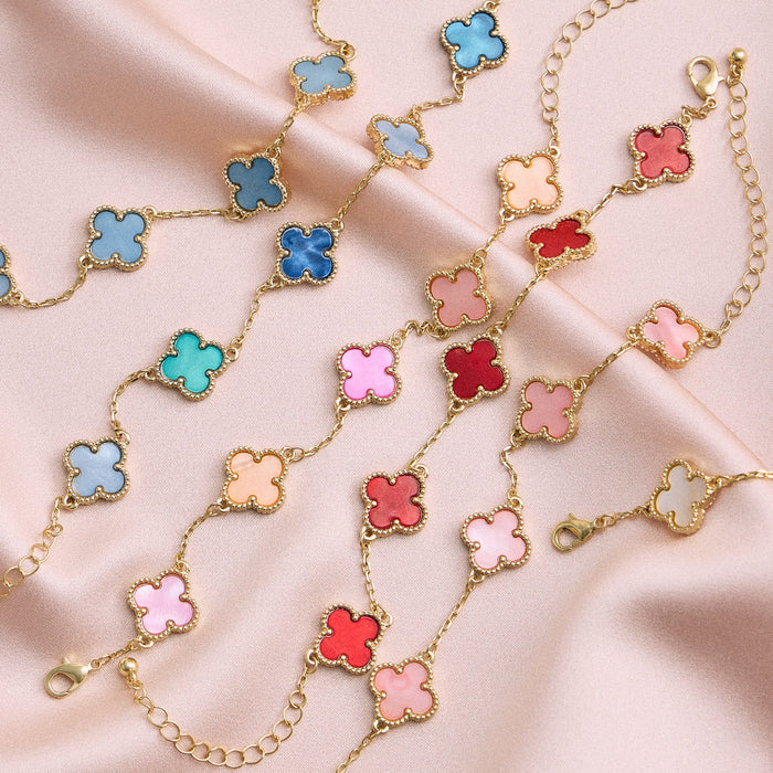 Colorful Enamel Charm Bracelet with Gold Detailing