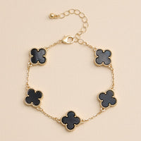Colorful Shell Charm Bracelet with Gold Detailing