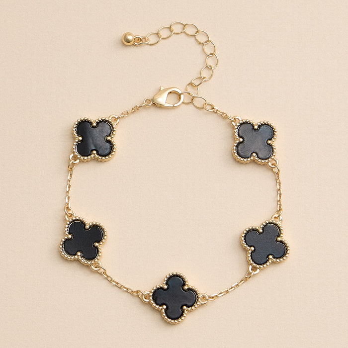 Colorful Shell Charm Bracelet with Gold Detailing