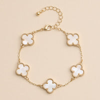 Colorful Shell Charm Bracelet with Gold Detailing