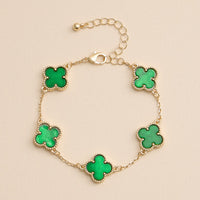 Colorful Shell Charm Bracelet with Gold Detailing
