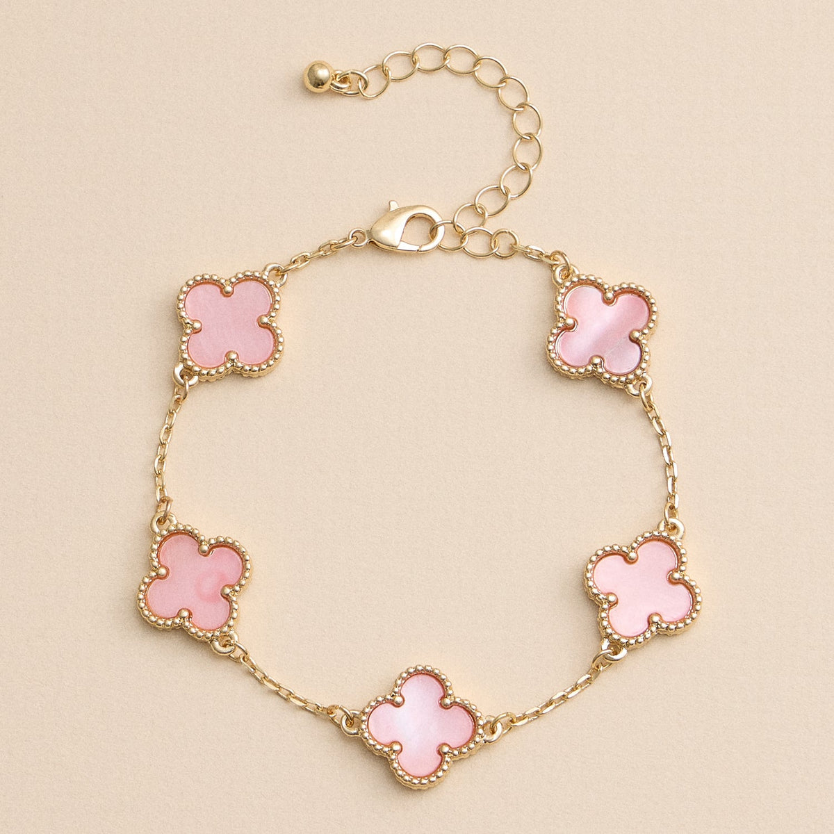Colorful Shell Charm Bracelet with Gold Detailing