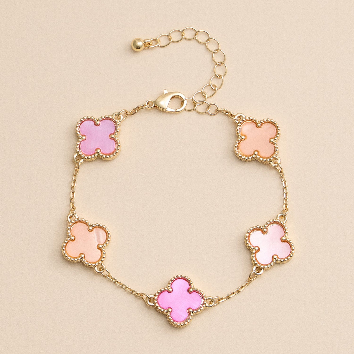 Colorful Shell Charm Bracelet with Gold Detailing