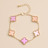 Colorful Shell Charm Bracelet with Gold Detailing