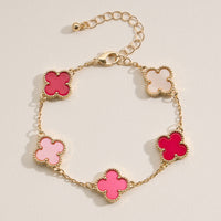 Colorful Shell Charm Bracelet with Gold Detailing