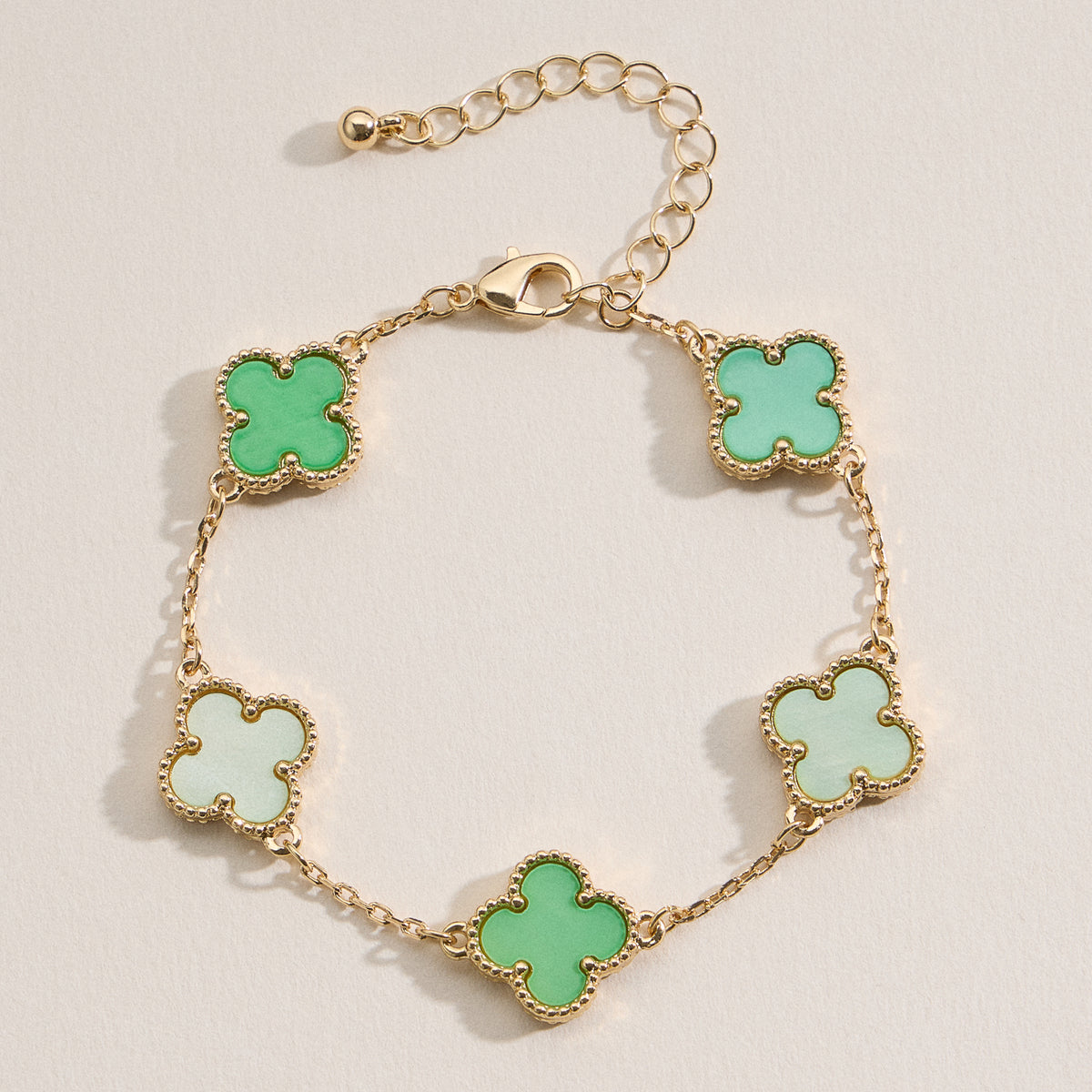 Colorful Shell Charm Bracelet with Gold Detailing