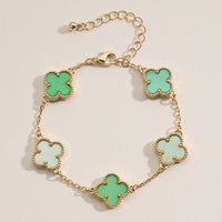 Colorful Shell Charm Bracelet with Gold Detailing