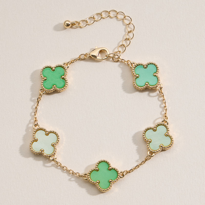 Colorful Shell Charm Bracelet with Gold Detailing