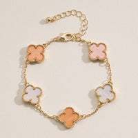 Colorful Shell Charm Bracelet with Gold Detailing