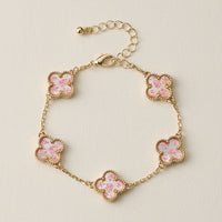 Colorful Shell Charm Bracelet with Gold Detailing