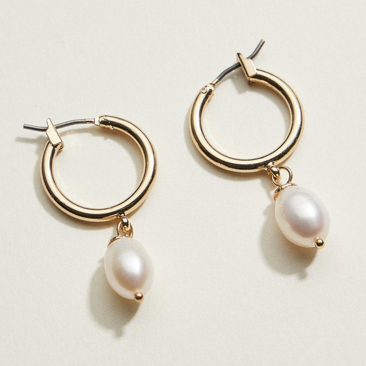 Pearl Drop Hoop Earrings | Pearl Jewelry