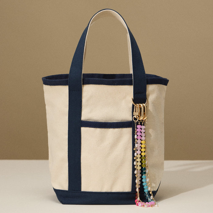 Colorful Beaded Bag Charm with Gold Clasp Trendy Accessory