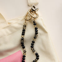 Colorful Beaded Bag Charm with Gold Clasp Trendy Accessory