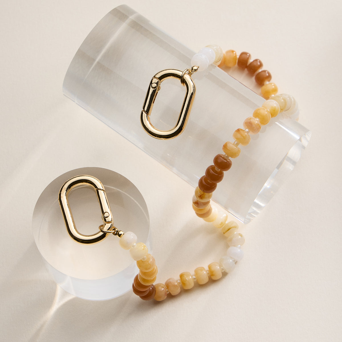 Colorful Beaded Bag Charm with Gold Clasp Trendy Accessory