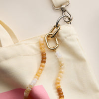 Colorful Beaded Bag Charm with Gold Clasp Trendy Accessory