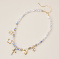Faith & Love Pearl Ceramic Mixed Necklace