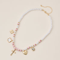 Faith & Love Pearl Ceramic Mixed Necklace
