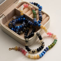 Gradient Color Round Disc Beaded Necklace