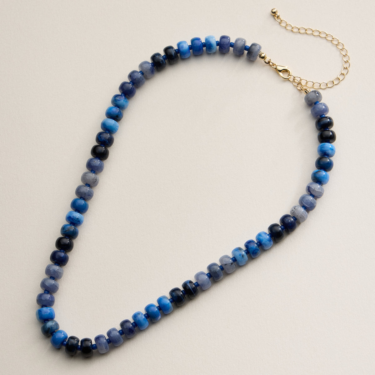 Gradient Color Round Disc Beaded Necklace