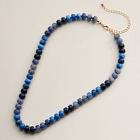 Gradient Color Round Disc Beaded Necklace