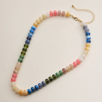 Gradient Color Round Disc Beaded Necklace