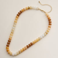 Gradient Color Round Disc Beaded Necklace