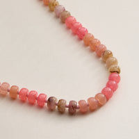 Gradient Color Round Disc Beaded Necklace