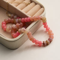 Gradient Color Round Disc Beaded Necklace