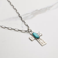 Turquoise Cross Pendant Necklace