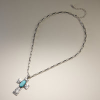 Turquoise Cross Pendant Necklace