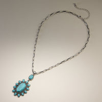 Floral Turquoise Pendant Necklace