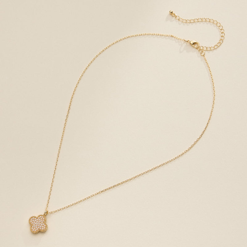 Gold Pendant Necklace with Delicate Beaded Accents Elegant Jewelry